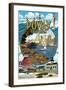 Poway, California Montage-Lantern Press-Framed Art Print