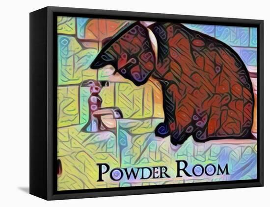 Powder Room Cat on Bathroom Sink-sylvia pimental-Framed Stretched Canvas