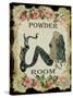 Powder Room Mermaid with Vintage Roses-sylvia pimental-Stretched Canvas