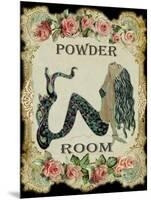 Powder Room Mermaid with Vintage Roses-sylvia pimental-Mounted Art Print