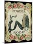 Powder Room Mermaid with Vintage Roses-sylvia pimental-Mounted Art Print