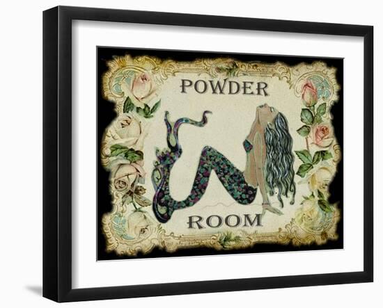 Powder Room Mermaid-sylvia pimental-Framed Art Print