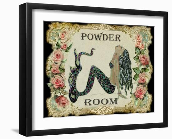 Powder Room Mermaid-sylvia pimental-Framed Art Print