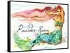 Powder Room Red Hair Mermaid-sylvia pimental-Framed Stretched Canvas