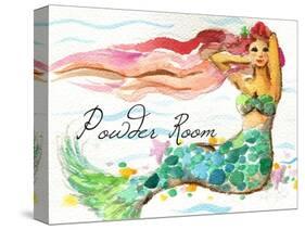 Powder Room Red Hair Mermaid-sylvia pimental-Stretched Canvas