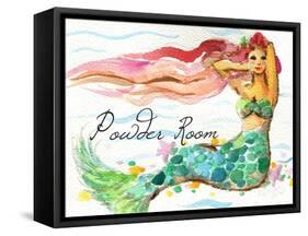 Powder Room Red Hair Mermaid-sylvia pimental-Framed Stretched Canvas