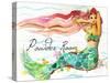 Powder Room Red Hair Mermaid-sylvia pimental-Stretched Canvas