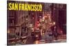 Powell Street at Night, San Francisco, California-null-Stretched Canvas