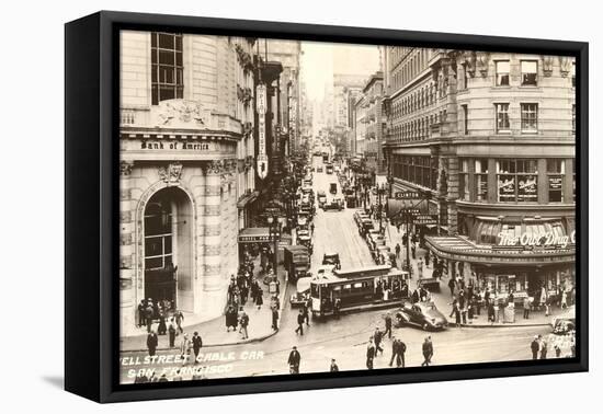 Powell Street, Cable Car, San Francisco, California, Photo-null-Framed Stretched Canvas