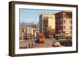 Powell Street, Cable Cars, San Francisco, California-null-Framed Art Print