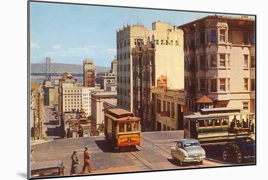 Powell Street, Cable Cars, San Francisco, California-null-Mounted Art Print