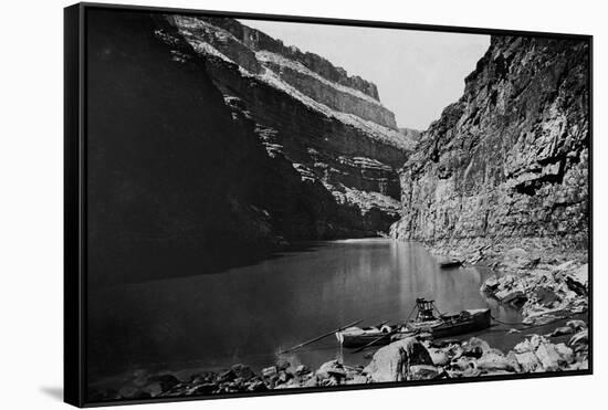 Powell Survey Boat-null-Framed Stretched Canvas