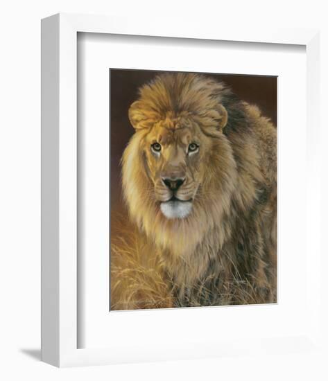 Power and Presence: African Lion-Joni Johnson-godsy-Framed Art Print