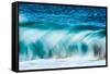 Power Blur-Slow shutter speed of a powerful Hawaiian surf-Mark A Johnson-Framed Stretched Canvas