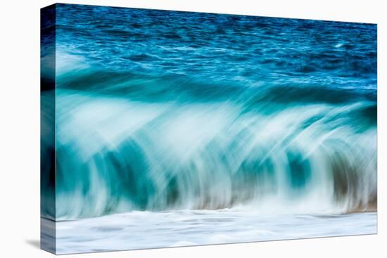 Power Blur-Slow shutter speed of a powerful Hawaiian surf-Mark A Johnson-Stretched Canvas