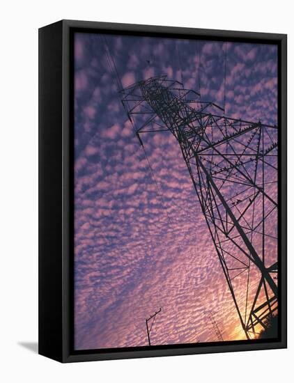 Power Line Tower-Mitch Diamond-Framed Stretched Canvas