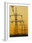 Power lines in morning light, Germany, Europe-Hans-Peter Merten-Framed Photographic Print