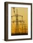 Power lines in morning light, Germany, Europe-Hans-Peter Merten-Framed Photographic Print