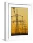 Power lines in morning light, Germany, Europe-Hans-Peter Merten-Framed Photographic Print