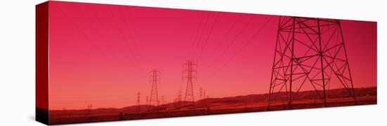 Power Lines in the Valley, Central Valley, California, USA-null-Stretched Canvas