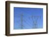 Power lines on pylons near town of Maupin, Deschutes River, Central Oregon, USA-Stuart Westmorland-Framed Photographic Print