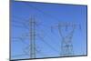 Power lines on pylons near town of Maupin, Deschutes River, Central Oregon, USA-Stuart Westmorland-Mounted Photographic Print