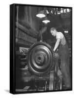 Power Loom at Work Making an Axminster Carpet at the Wilton Carpet Factory-Hans Wild-Framed Stretched Canvas