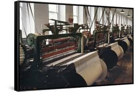 Power Looms Inside the Boott Cotton Mills, Lowell National Historical Park, Massachusetts-null-Framed Stretched Canvas