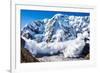 Power of Nature. Real Huge Avalanche Comes from a Big Mountain (Shkhara, 5,193 M), Caucasus, Kabard-Lysogor Roman-Framed Photographic Print