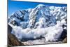 Power of Nature. Real Huge Avalanche Comes from a Big Mountain (Shkhara, 5,193 M), Caucasus, Kabard-Lysogor Roman-Mounted Photographic Print