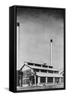 Power Plant with Two Smokestacks-null-Framed Stretched Canvas