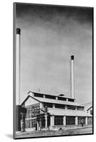 Power Plant with Two Smokestacks-null-Mounted Photographic Print