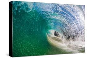 Power Play-Wave breaking off a beach, Na Pali Coast, Kauai, Hawaii, USA-Mark A Johnson-Stretched Canvas