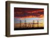 Power pylons at sunset, Christchurch, Canterbury, South Island, New Zealand-David Wall-Framed Photographic Print