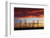 Power pylons at sunset, Christchurch, Canterbury, South Island, New Zealand-David Wall-Framed Photographic Print