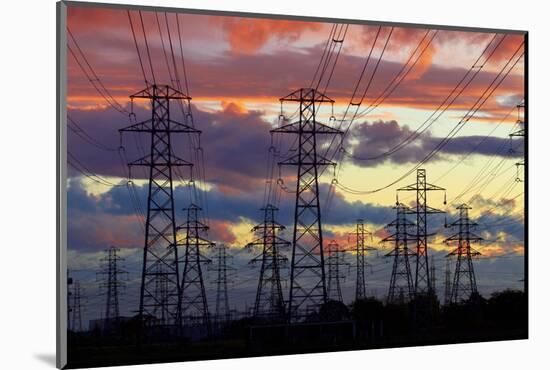 Power pylons, Christchurch, Canterbury, South Island, New Zealand.-David Wall-Mounted Photographic Print