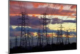 Power pylons, Christchurch, Canterbury, South Island, New Zealand.-David Wall-Mounted Photographic Print