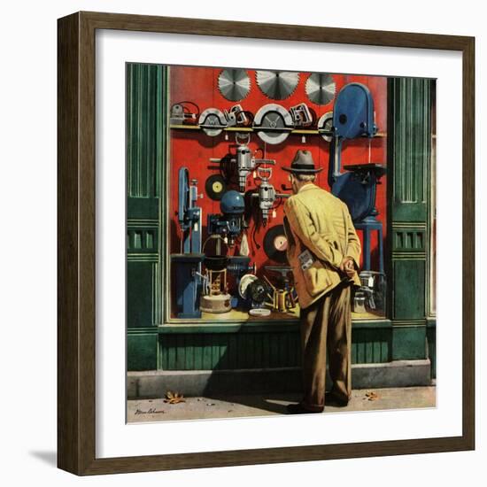 "Power Tool Window Shopping", November 10, 1951-Stevan Dohanos-Framed Giclee Print