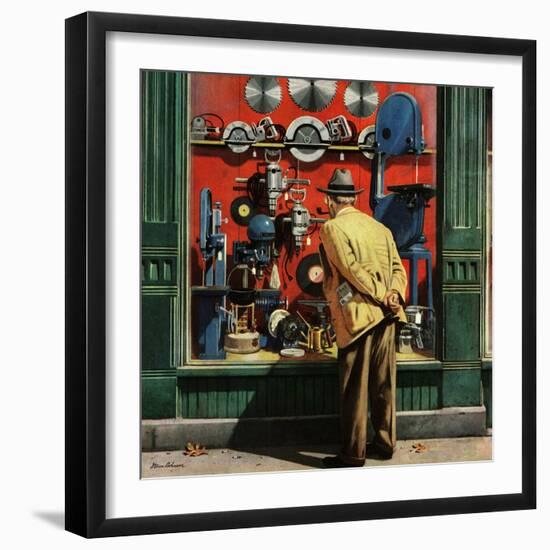 "Power Tool Window Shopping", November 10, 1951-Stevan Dohanos-Framed Giclee Print