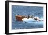 Powerboat on the Ocean-null-Framed Art Print