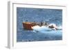 Powerboat on the Ocean-null-Framed Art Print