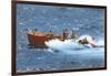 Powerboat on the Ocean-null-Framed Art Print