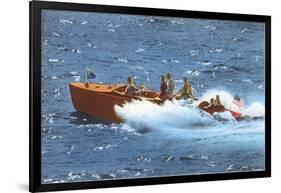 Powerboat on the Ocean-null-Framed Art Print