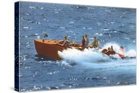Powerboat on the Ocean-null-Stretched Canvas