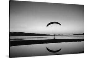 Powered Paraglider over the Great Salt Lake. Utah-Howie Garber-Stretched Canvas