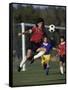Powerful Leaping Soccer Player-null-Framed Stretched Canvas