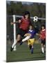 Powerful Leaping Soccer Player-null-Mounted Photographic Print