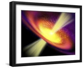 Powerful Streams of Energy Spew Out of a Black Hole in the Middle of a Galaxy-Stocktrek Images-Framed Premium Photographic Print
