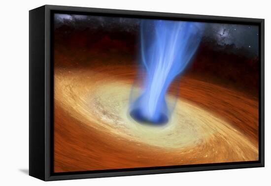 Powerful Streams of Energy Spew Out of a Black Hole in the Middle of a Galaxy-Stocktrek Images-Framed Stretched Canvas