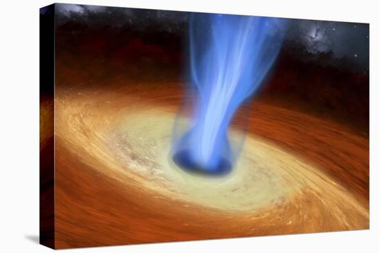 Powerful Streams of Energy Spew Out of a Black Hole in the Middle of a Galaxy-Stocktrek Images-Stretched Canvas